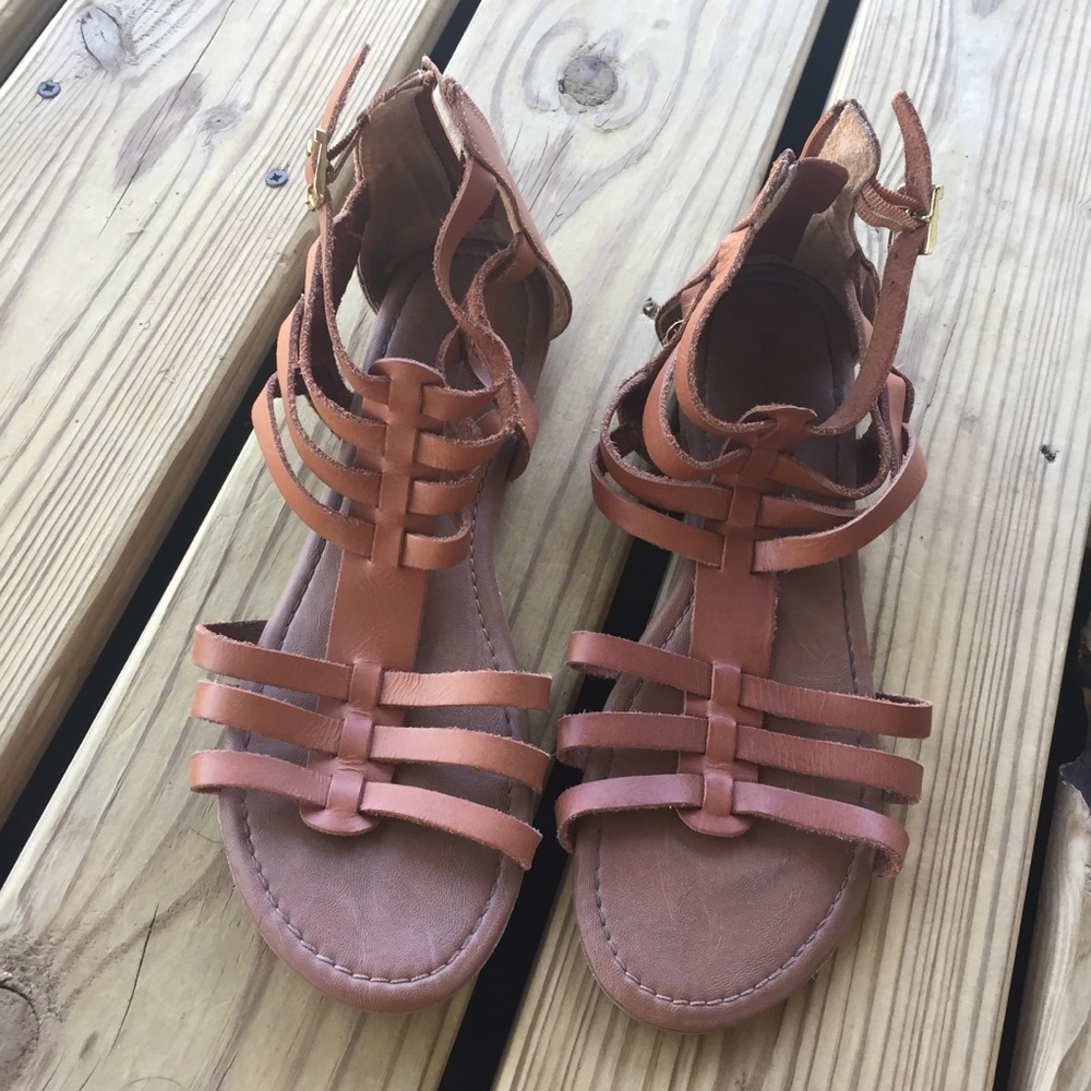 Tan gladiator sandals